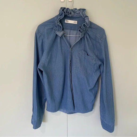 Women's Denim KMJ Shirt Quarantina Style Large - Picture 8 of 16